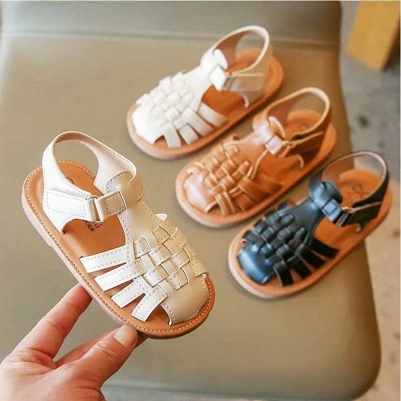 Bindi - Vintage Woven Kids Sandals, Colour - Black
