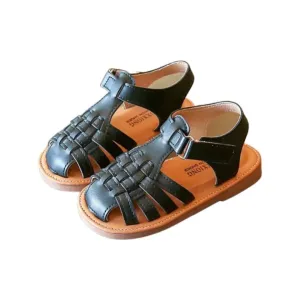 Bindi - Vintage Woven Kids Sandals, Colour - Black