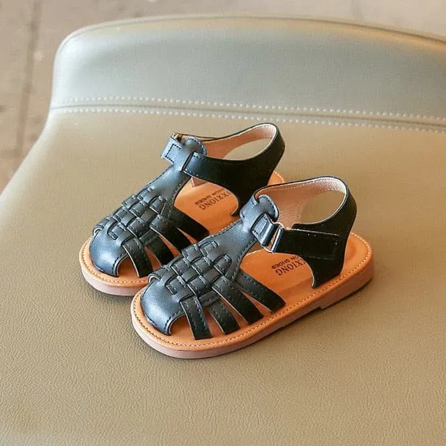 Bindi - Vintage Woven Kids Sandals, Colour - Black