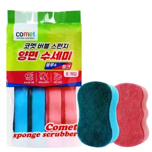 Comet Dual-Sided Sponge Scrubber Mix Pack Blue 4p   Pink 4p Set, 1 Set - 🏆 #71 - Kitchen Essentials - Best of December