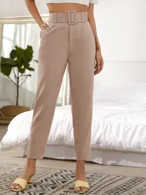 Cropped Tailored Pants With Belt
