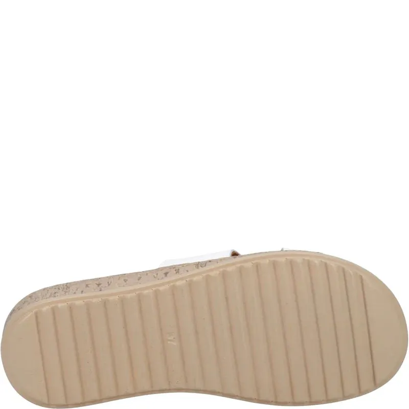 Hush Puppies Eloise White Women's Leather Comfort Mules Sandals
