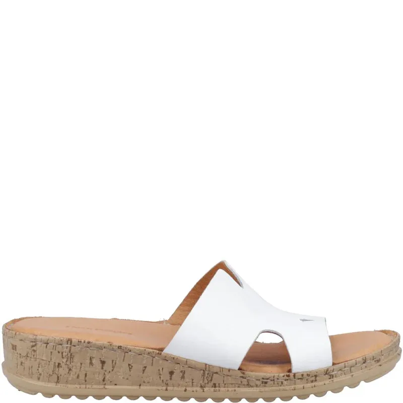 Hush Puppies Eloise White Women's Leather Comfort Mules Sandals