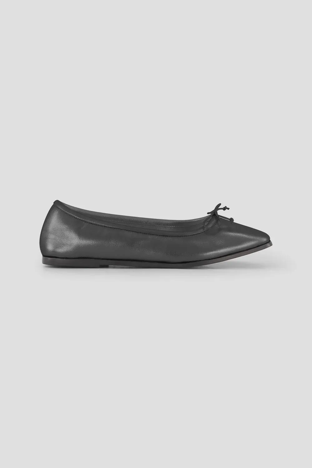 Leather Ballet Flat Black