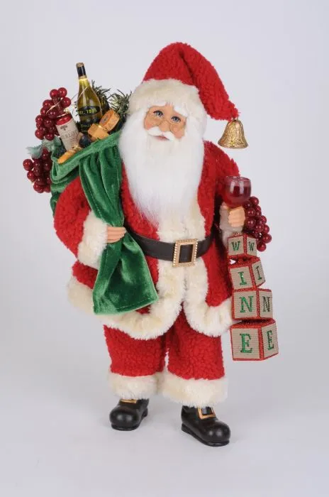 Lighted Wine Blocks Santa