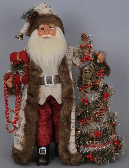 Lighted Woodland Elegance Santa