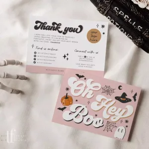 Oh Hey Boo Pastel Halloween Business Thank You Card Canva Template
