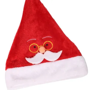 Pibi Santa Hat with Moustache with Lights Red/White