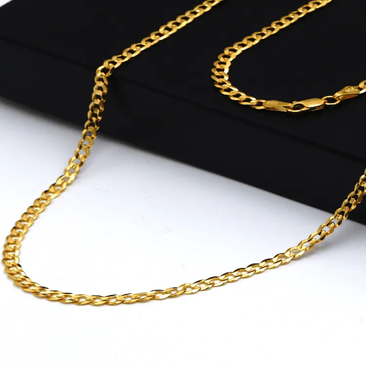 Real Gold Solid Figaro Men Chain Necklace 7908 (40 C.M) CH1216