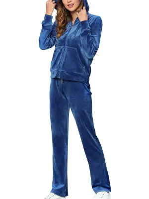 Zip Up Pockets Velvet Sports Set